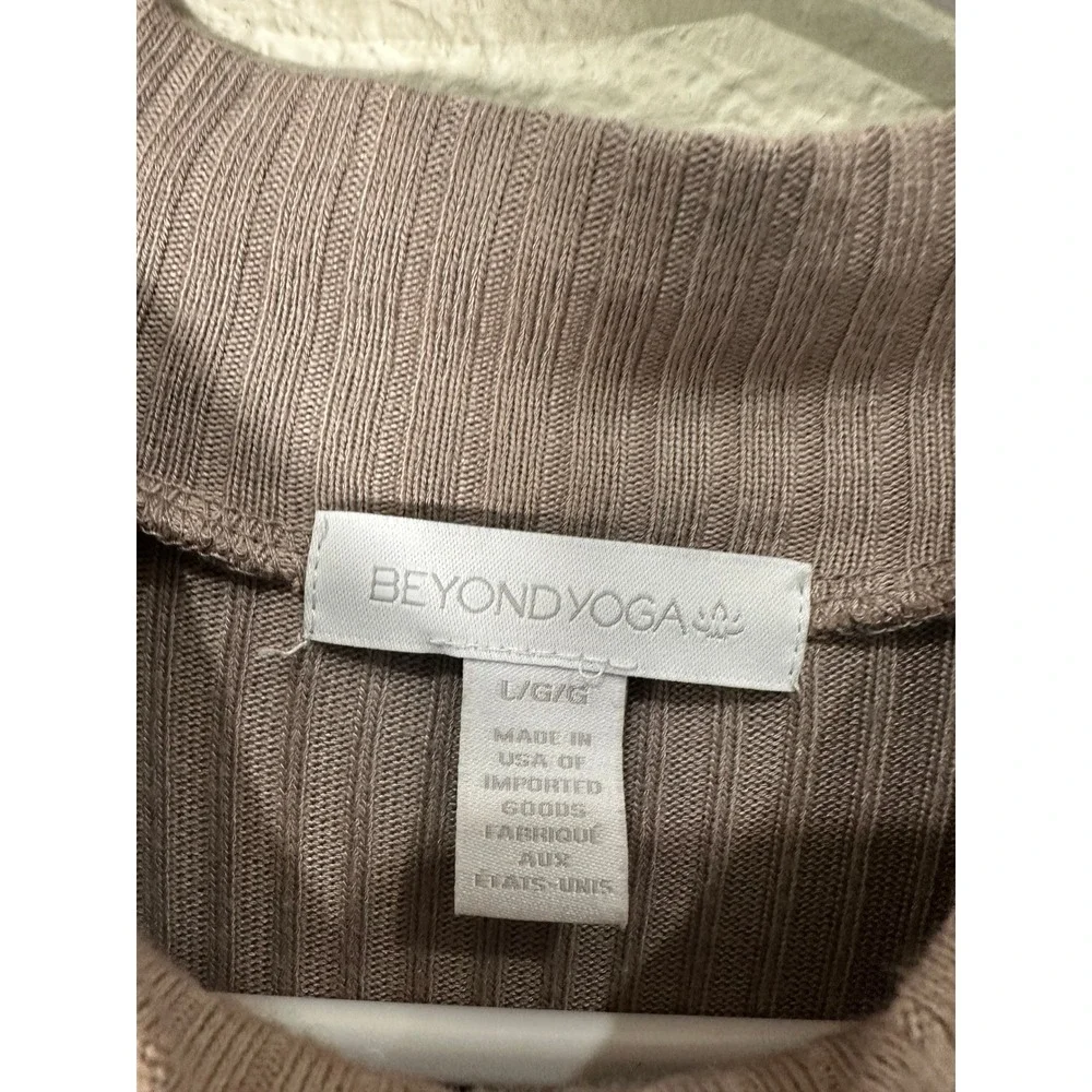 Beyond‎ Yoga Womens Ribbed Mock Neck Sleeveless Midi Dress Taupe Brown Large